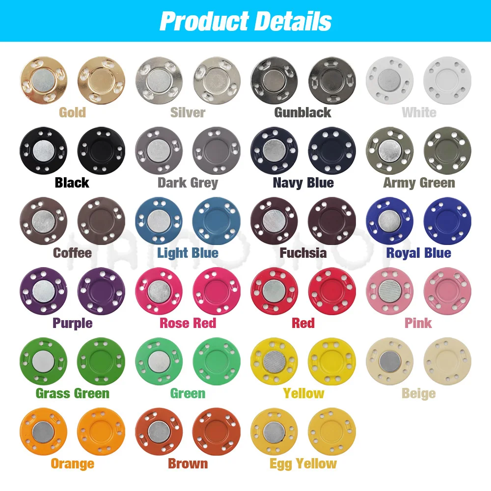 Magnetic Invisible Metal Buttons, Suprimentos de costura para Jacket Coat Cardigan Bag, Handmade DIY Costura Snap Buttons, 5 Pares