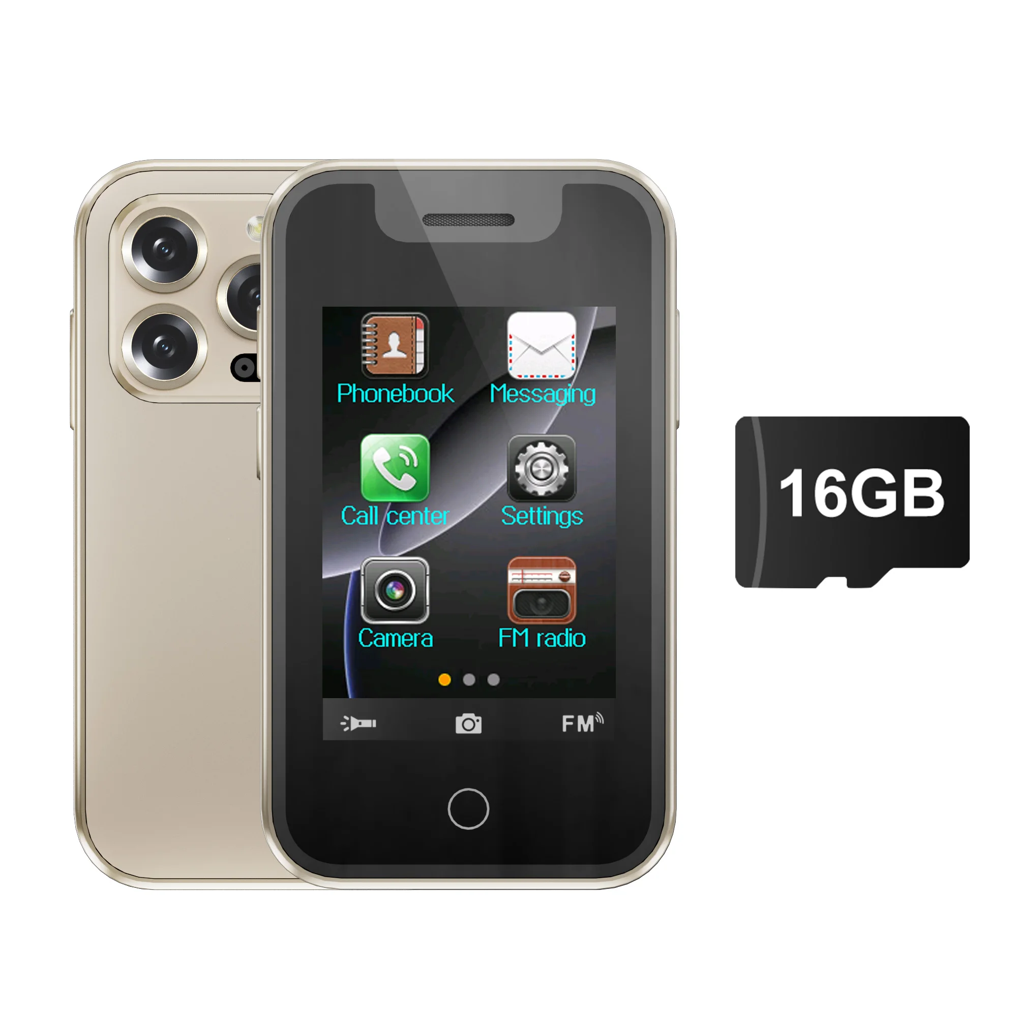 SERVO BM16 PRO Mini Mobiele Telefoon 2.4 inch Touchscreen Bluetooth Oproepen Dual SIM Recorder Zaklamp 2G GSM Draagbare Kleine Mobiele Telefoons