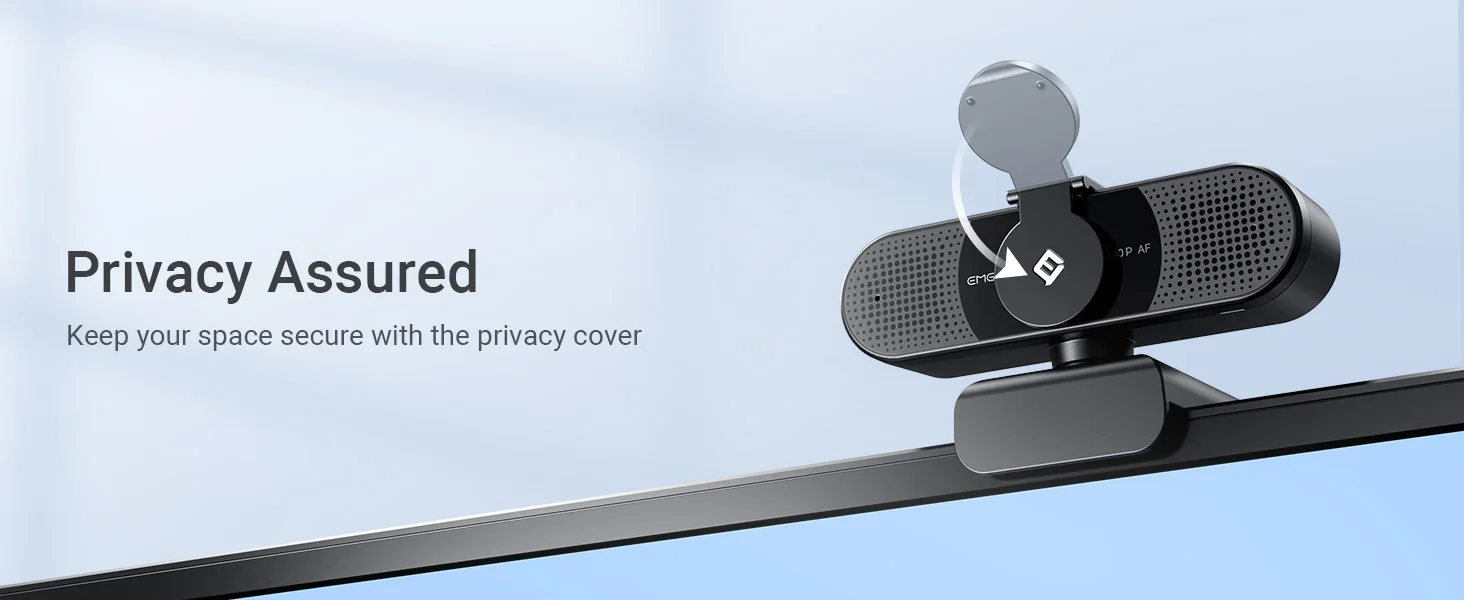 Webcam 1080P 60FPS Autofokus HD Mini-Webkamera für Laptop/Computer EMEET USB-Webkamera mit zwei Mikrofonen für Youtube/Zoom-Videoanrufe – Detail 7
