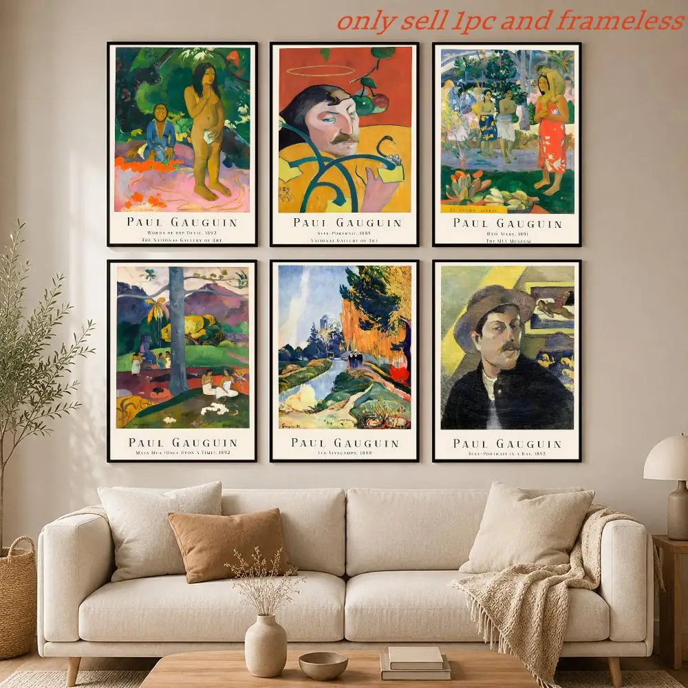 Painter P-Paul Gauguin Art Poster Mural HD Wall Decals for Bedroom Living Room Home Self-Adhesive Decor Gift