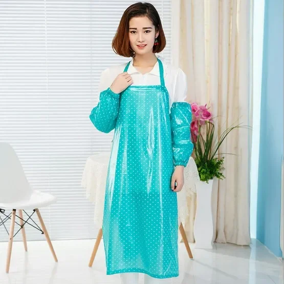 

Chef Waiter Kitchen Sleeved Apron Waterproof Anti-Oil Adjustable Apron Bib Uniform Hairdresser Kit Salon Hair Tool LB 412