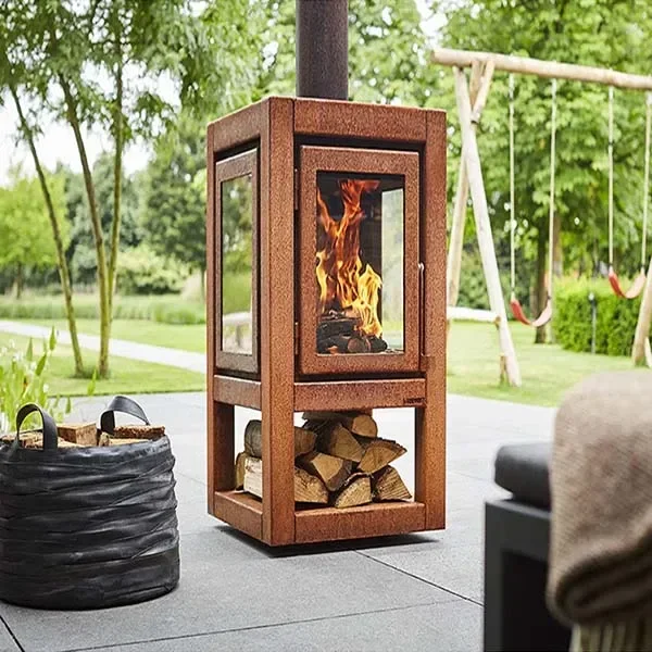 

'Outdoor cooking smoker for GN-BBQ-301 weathering steel grill,Corten steel Charcoal grill