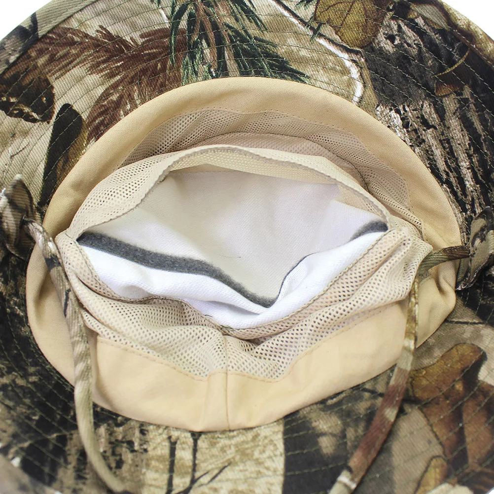 

Camouflage Bucket Hat Wide Brim Fishing Cap Outdoor Sun Protection Miss