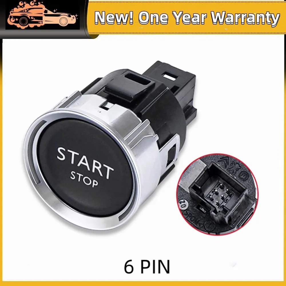 

1PC 6 Pin Engine Start Stop Switch Button For Peugeot 5.8 Citroen C4 Picasso 2 2011-2018 96777946ZD 9686450377 96777946