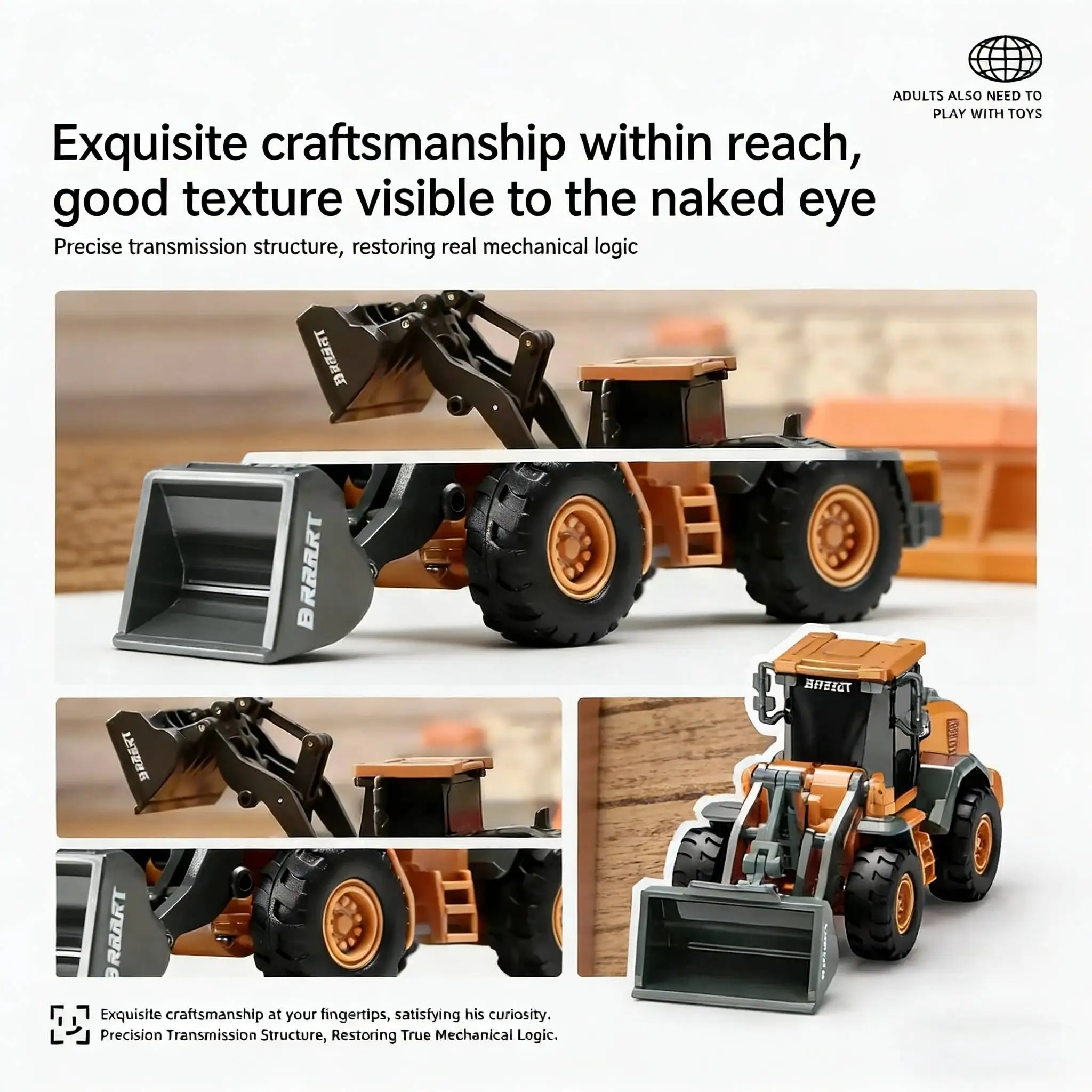 1/64 Mini Remote Control Bulldozer, RC Construction Vehicle, RC Engineering Truck – Gift for Boys Aged 3 and Above
