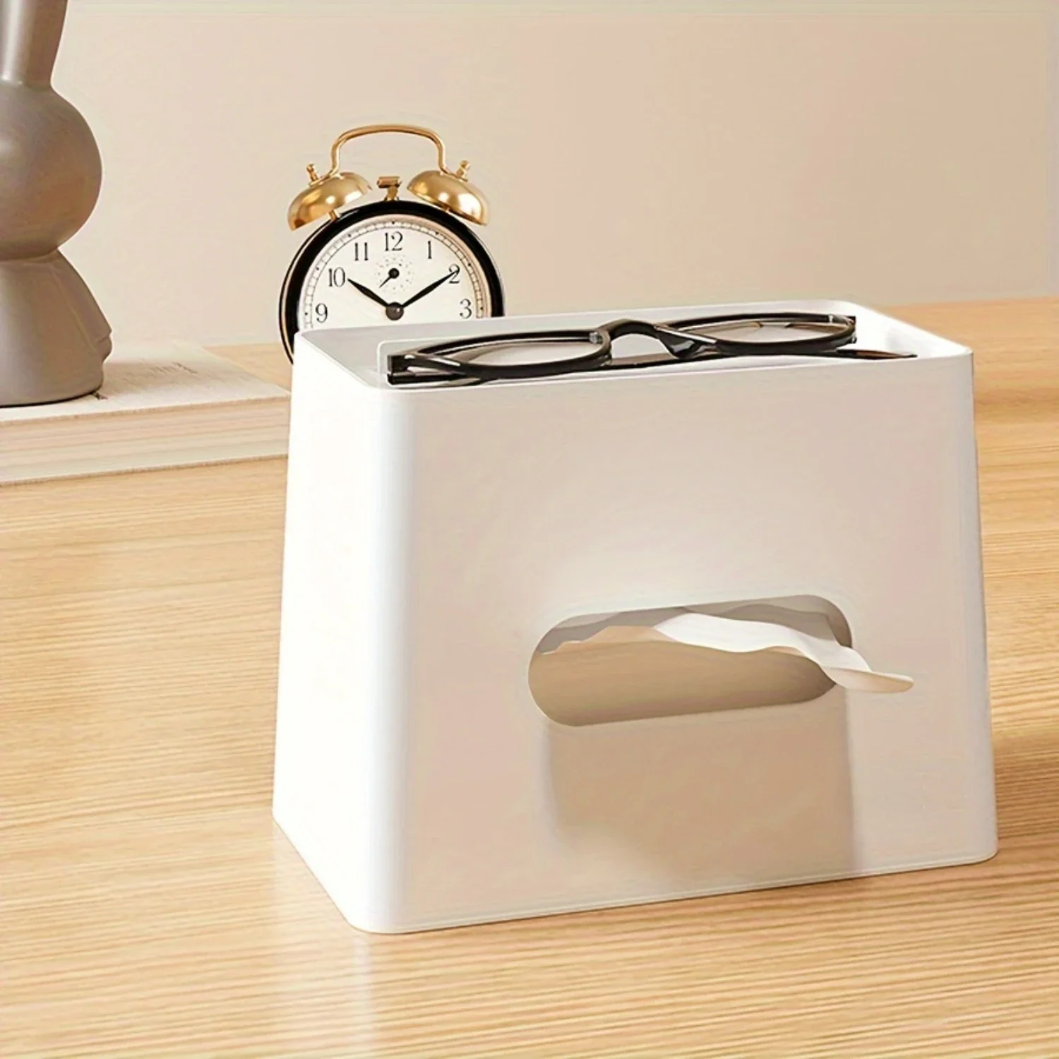 Multifunctional Tissue Box And  Control Holder, Plastic Desktop Tissue Holder For Living Room, Dining Table,  Decor
