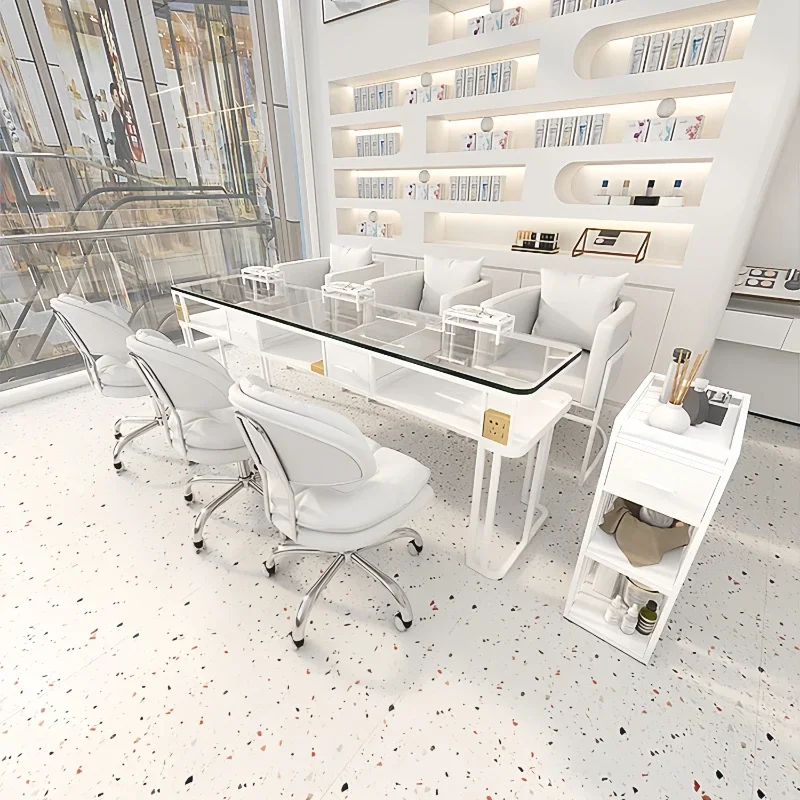 

Salon Equipment Table Desk Nail Manicure Mesa De Canto Professional Tables Knife Nails Tech Supplies Chair Reception Nageltisch