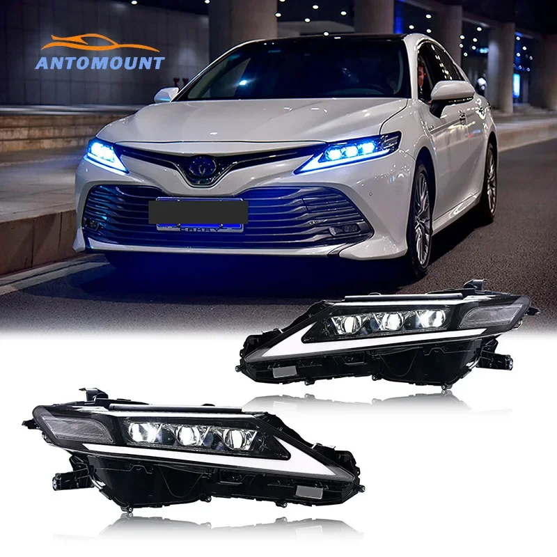 

Auto Lighting System LED Modified Headlight Car Front 3 Eyes Headlight LED Headlamp For Camry 2018 2019 2020