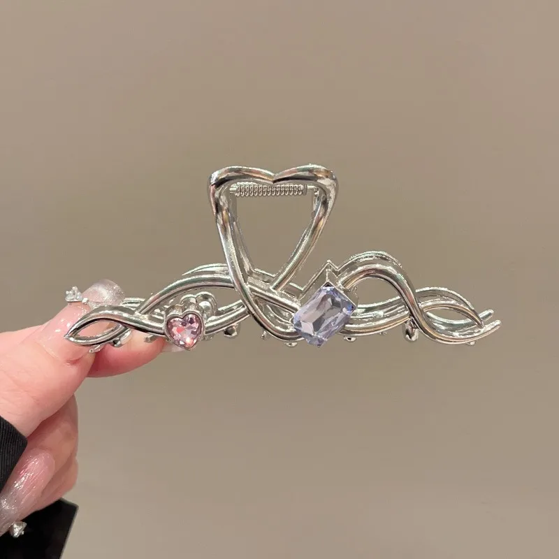 مشبك شعر نسائي معدني عصري، نمط جديد رائع، مشبك شعر ثابت، تصميم عصري، مشبك سمك القرش