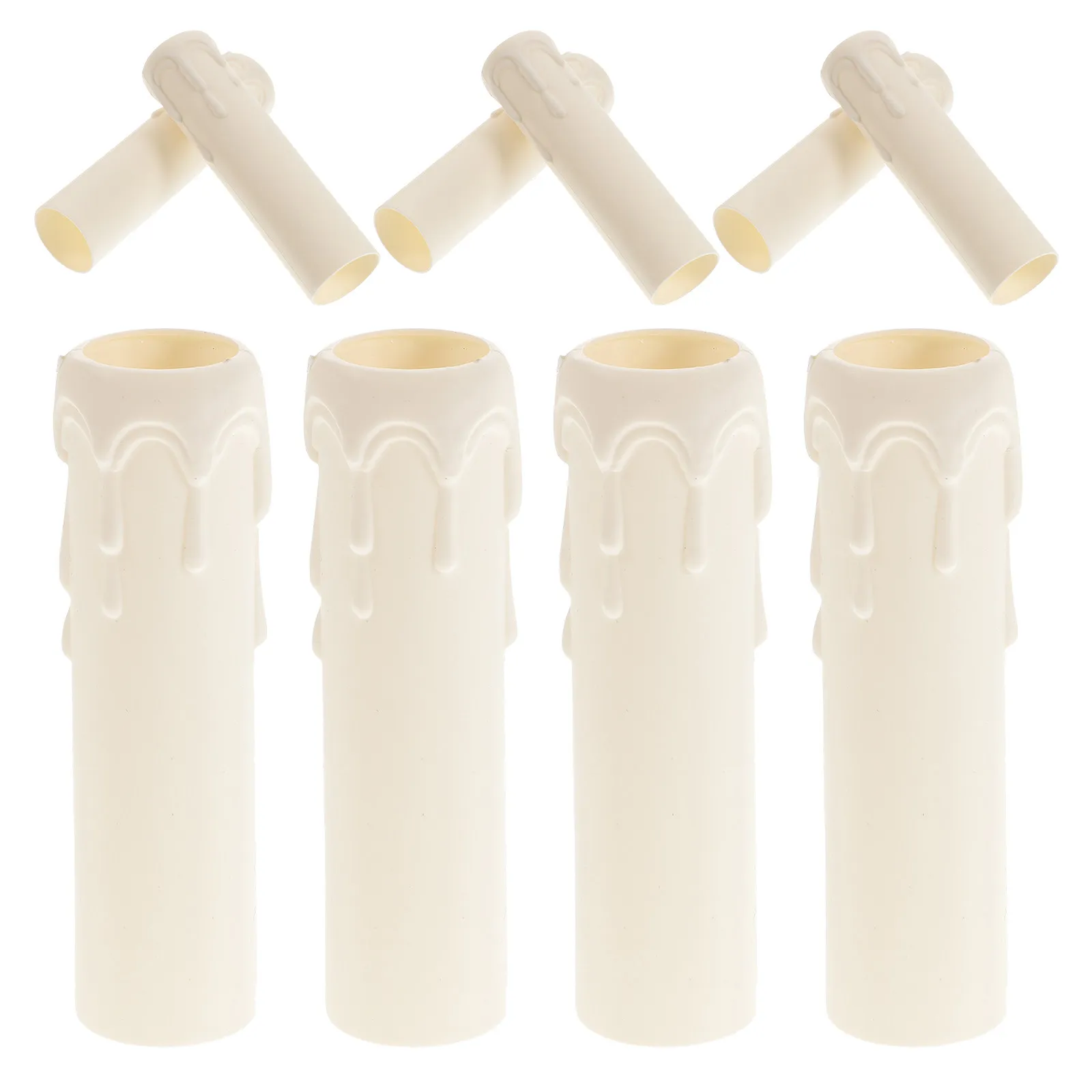 

20Pcs Vintage Tear Drop Sleeve Plastic Covers Waterproof Chandelier Socket Tubes Elegant Decorative Light Fixture Parts