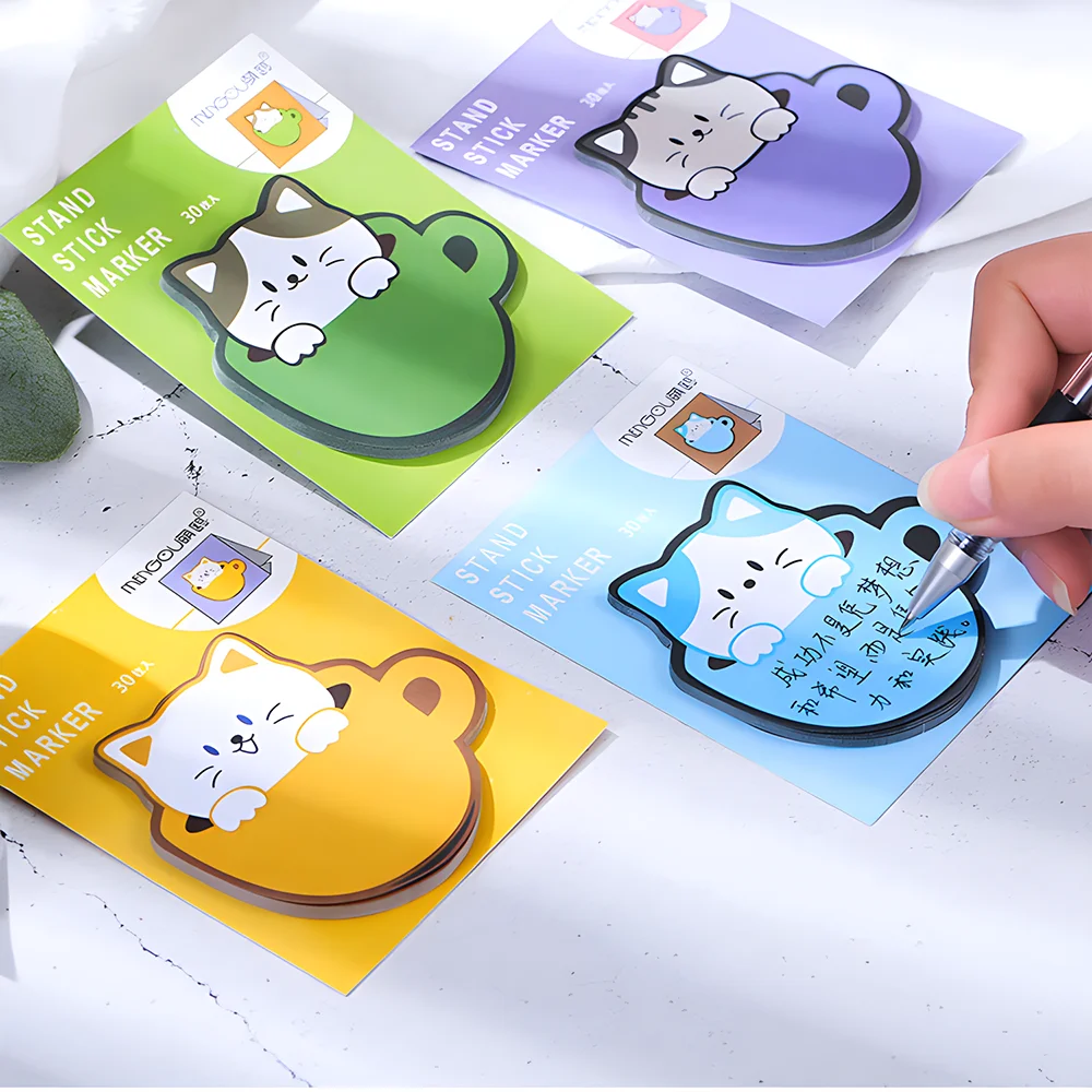 Kawaii Cat Sticky Notes Cute Memo Pad Post Notepad Funny Journal Stationery Book Sticker Diary Planner Index Tab Checklist To Do