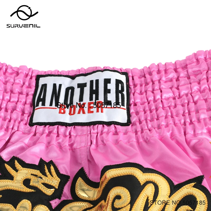 Short Muay Thai de boxe solide pour hommes et femmes, broderie dorée, arts martiaux, anneau de Rotterdam, grappin, pantalon de boxe