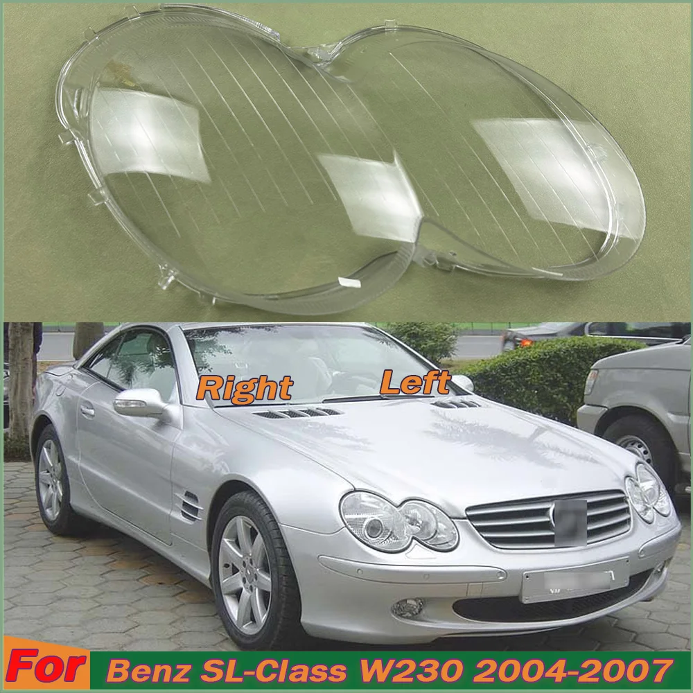 

For Benz SL-Class W230 2004-2007 Front Headlight Cover Transparent Headlamp Lamp Shell Replace Original Lampshade Plexiglass