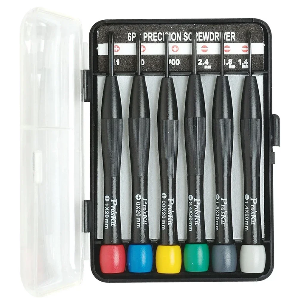 Pro'sKit-jeu de tournevis de précision, tournevis transversal + tournevis à fente, outil manuel pour réparation de montre d'ordinateur, 6 pièces, 8PK-2061, tendance