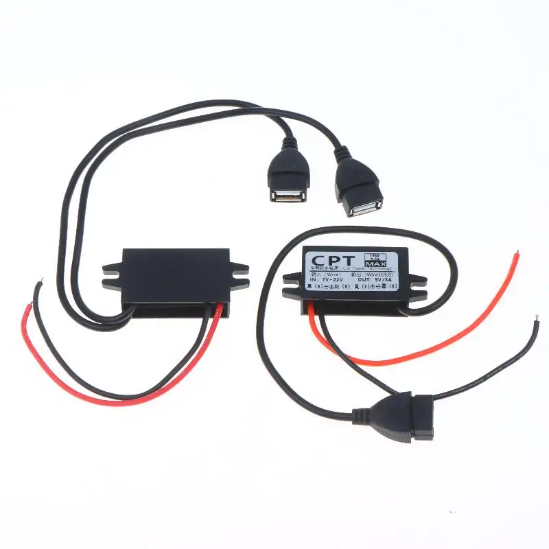 A2BC 12V To 5V 3A Single/Double USB Power Supply Adaptor Direct Current Converter Connector For Car DVR