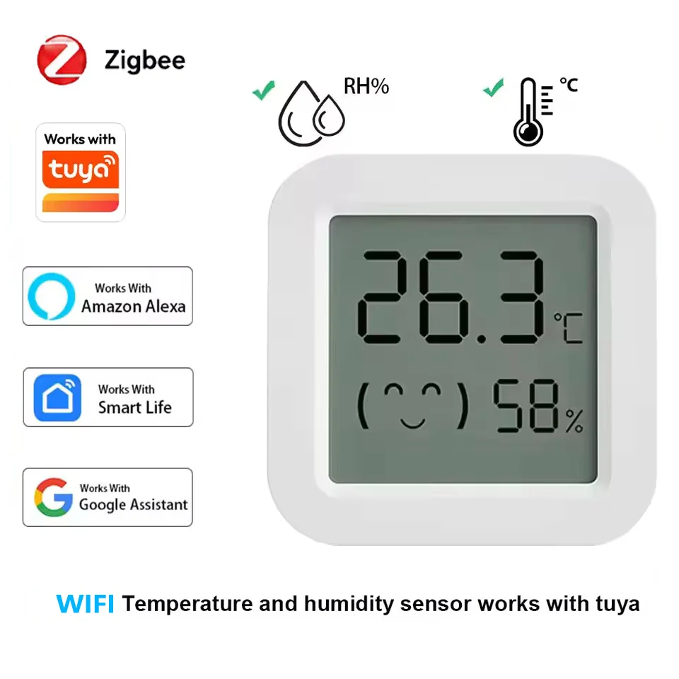 Zigbee 3.0 Temperature Humidity Sensor APP Remote Control Thermometer via Work With Tuya Smart Life For Smart HomeYandex Alexa