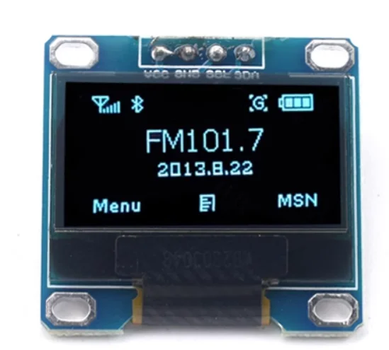 0,96-дюймовый модуль OLED-дисплея SSD1306 I2C IIC SPI последовательный 128X64 ЖК-дисплей 4-контактный (синий дисплей) Arduino (пайка контактных разъемов)