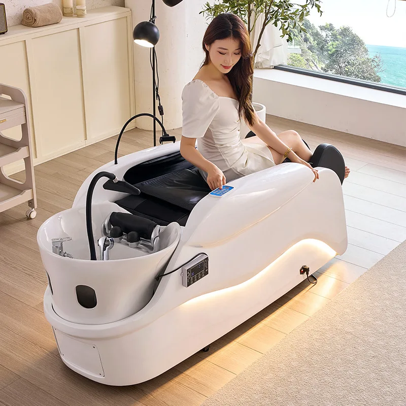 

Intelligent electric massage shampoo bed barber shop dedicated fully automatic water circulation fumigation head therapy bed