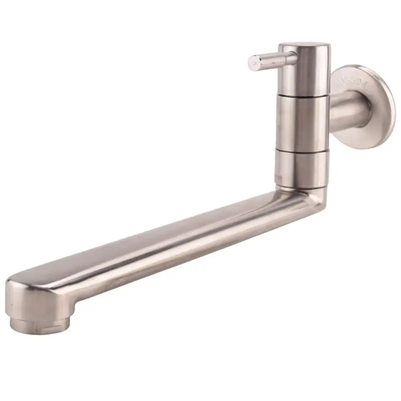 

Смеситель BYBS-2X с поворотом на 180 градусов для раковины/мойки, из нержавеющей стали, удлиненный, настенный, только для холодной воды