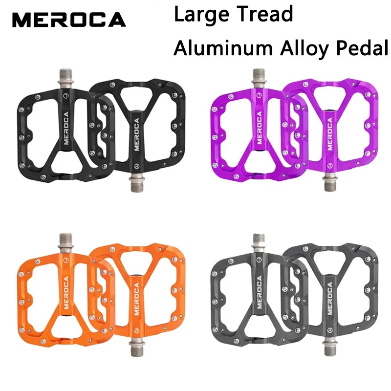 

MEROCA MTB Pedals CNC-Machined High-Strength Aluminum Alloy Bearings Pedals Anti-Slip Oversized Tread Mountain Bike Accessories