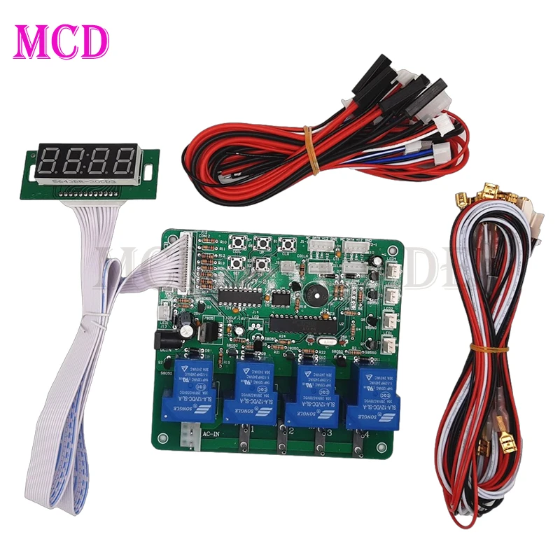 JY-21 Coin Operated Multi Channel Timer Board for Bill Acceptor Coin Acceptor, Car Wash Machine, Time Control PCB with All Lines