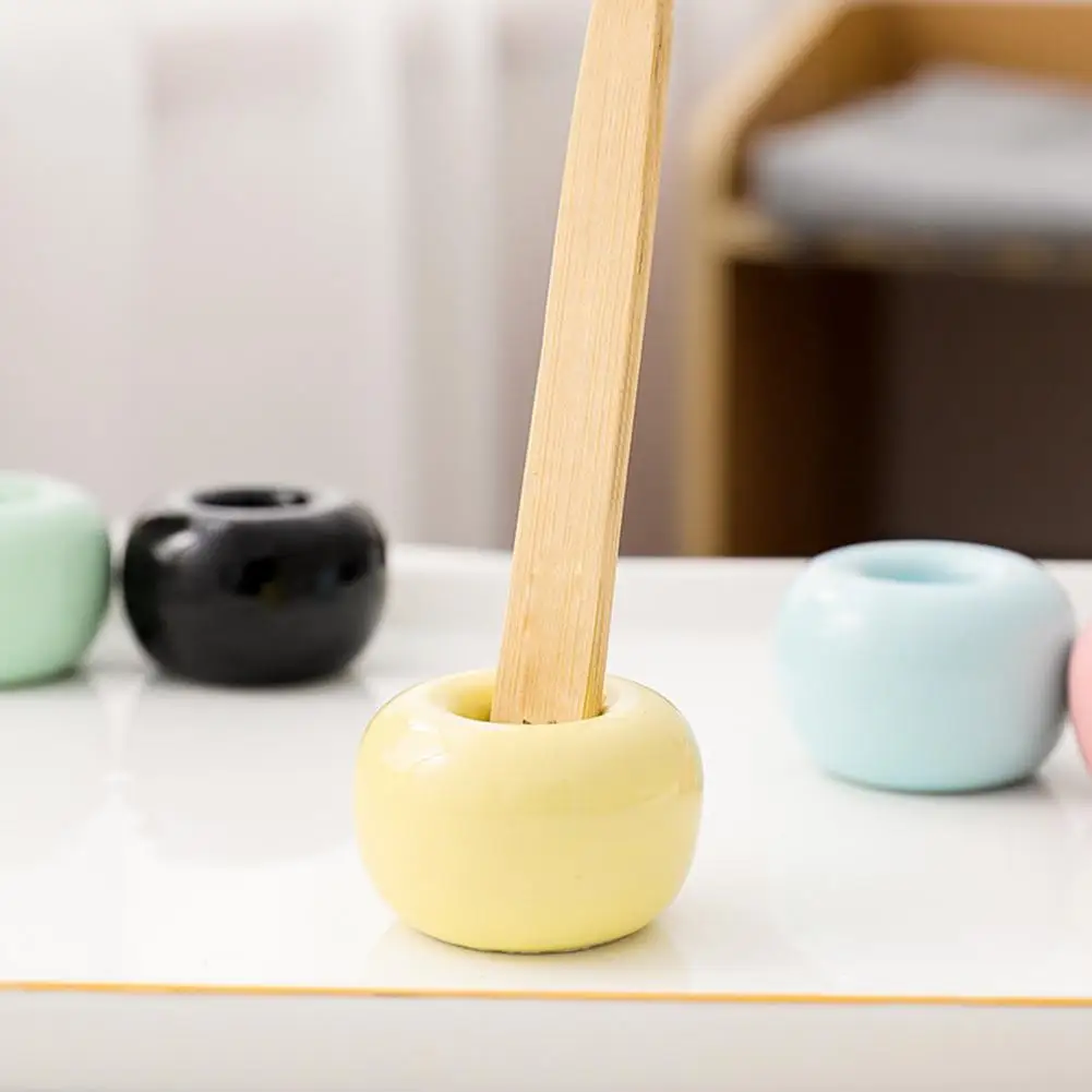 

2PCS Toothbrush Holder Ceramic with Hollow Design Stand Multi-Purpose Makeup Brush Holder for Bathroom Countertop