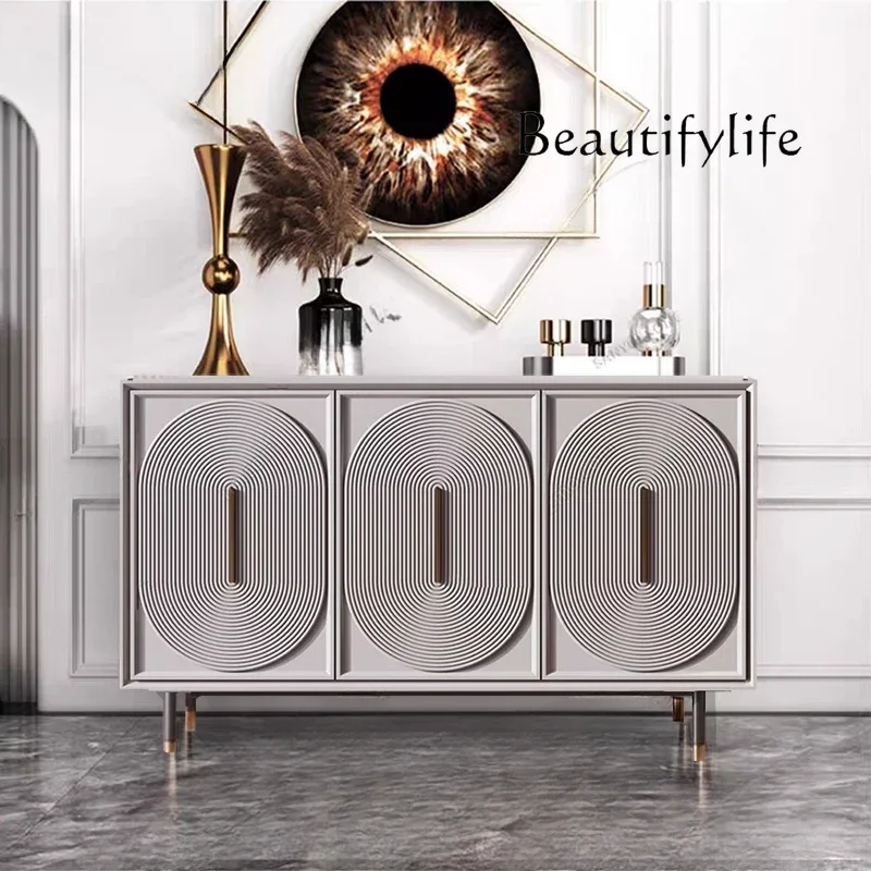 

LX49Italian minimalist side cabinet, modern minimalist solid wood entrance designer light luxury door-to-door storage shoe cabin