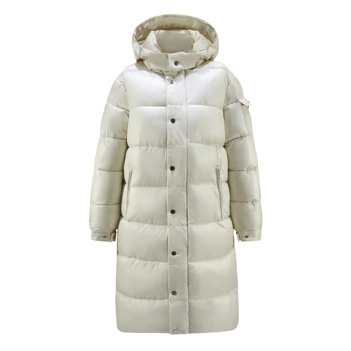 Women Long Puffer Coat Hooded Over Knee Thick Cotton Padded Jacket Men Women Winter Warm Parka Shiny Couple Outerwear