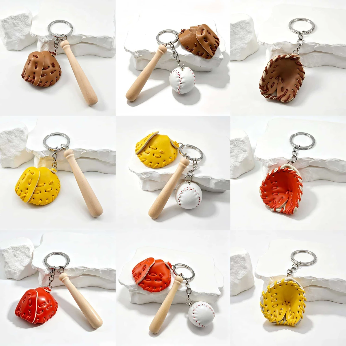 Cross border new softball gloves, softball baseball ornaments, simulated baseball keychain bag hanging