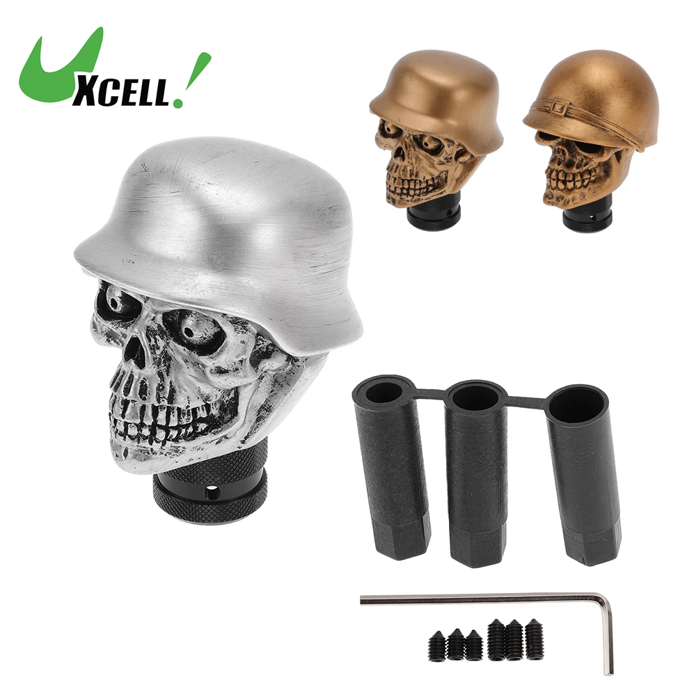 Uxcell 8.6cm Skull Shift Knob Universal Gear Shifter Knob Resin Stick Shifter Lever Knob for Automatic and Manual Vehicle