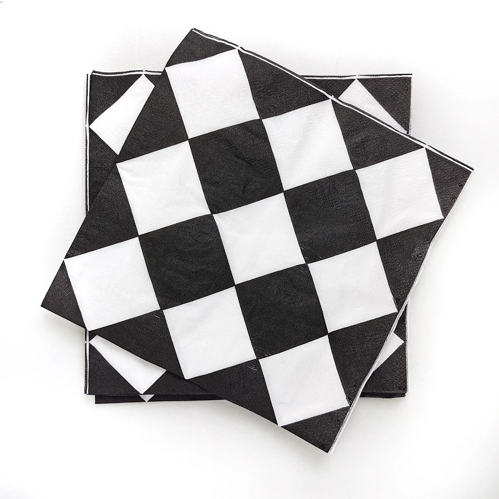 20/40/60Pcs Racing Auto Thema Papier Servietten Einweg Karierten Flagge Rad Reifen Serviette Kinder Männer Geburtstag decor Party Liefert – Detail 5