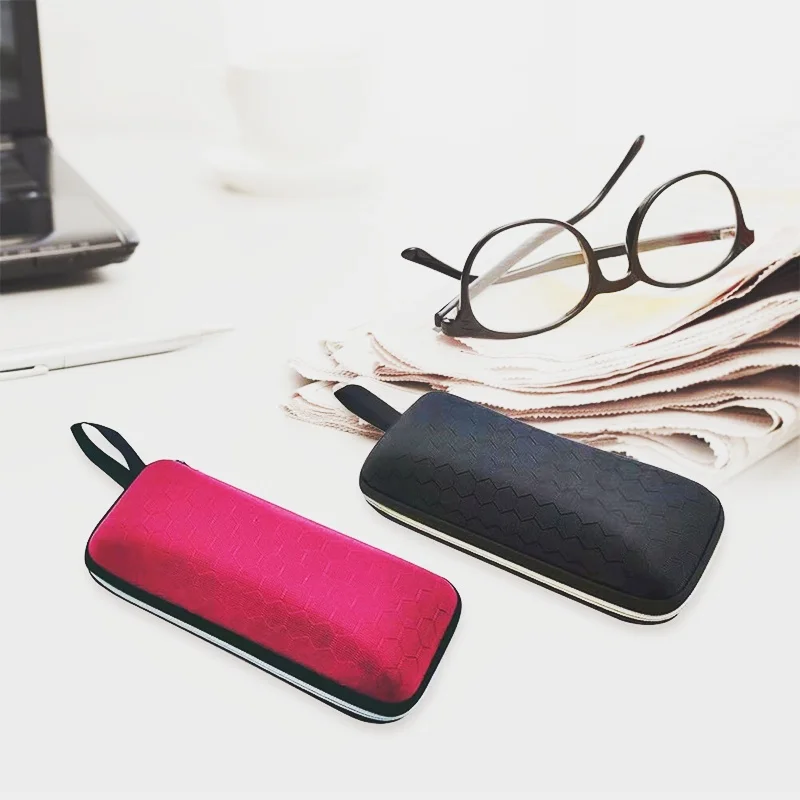 5 Colors Glasses Storage Box Eyewear Cases Cover Sunglasses Case For Women Men Glasses Box With Lanyard Zipper Eyeglass Cases