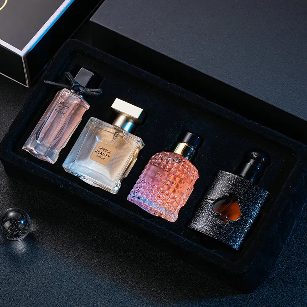 

105ML(25MLx3PCS+30ML) Luxury Original Women Perfume Set Gift Box Fresh Lasting Fragrance Eau De Parfum Plant Floral Scent Fresh
