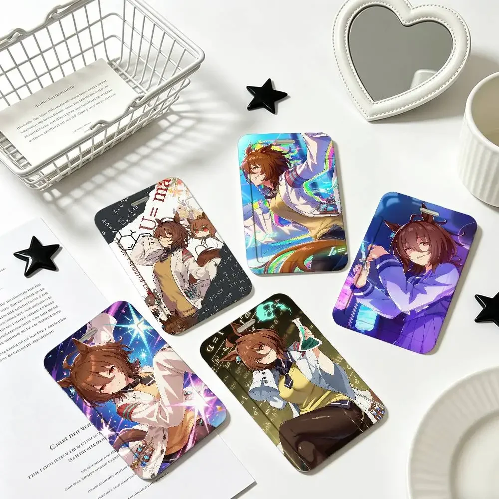 U-Uma Musume Pretty Derby Agnes Tachyon Ausweishalter, Ausweishalter mit Umhängeband, Business-Ausstellungs-Schulband, Umhängeband zum Umhängen