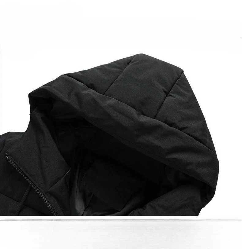 Men's Winter Autumn Coat Top Cotton Coat Hooded Bread Coat Thickened Warm Solid Color Simple Comfortable Casual Niche Versatile