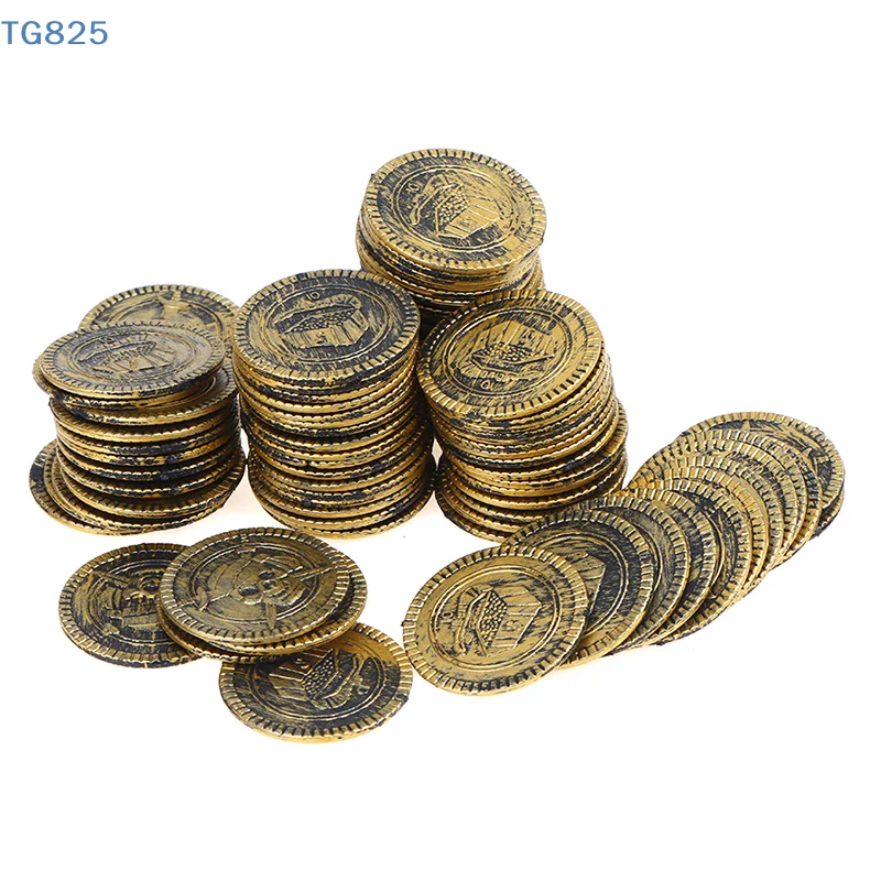 【AN】10pcs Pirate Treasure Coins Party Props Christmas Gift Game Currency Halloween