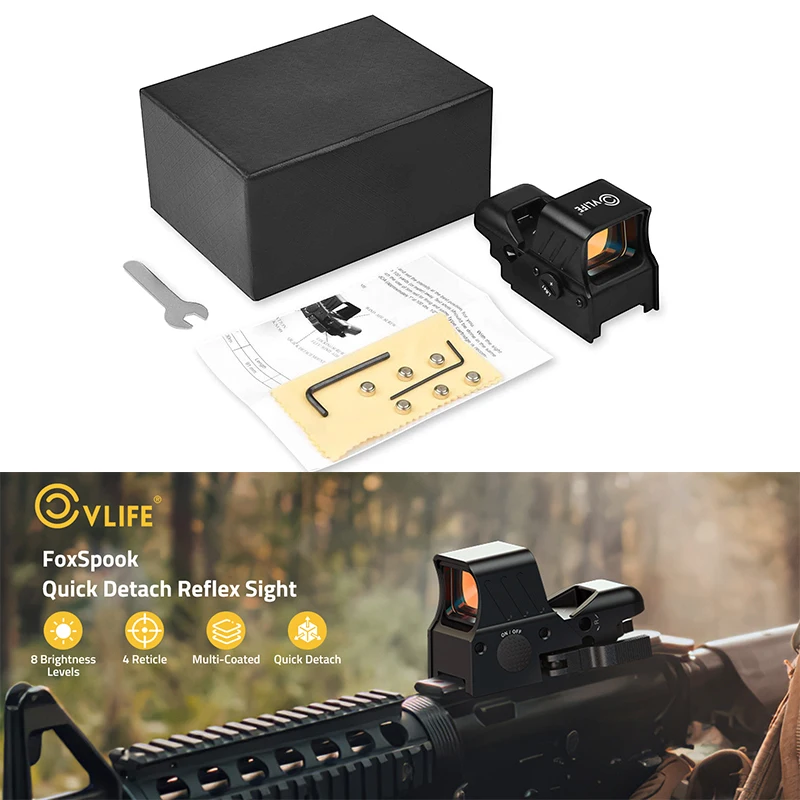 

CVLIFE Red Dot Sight Quick-Detach Mount Multiple Reticle Reflex Sights Optics Scope with Fully Multi-Coated Lense for Picatinny