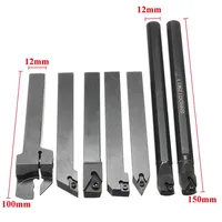 7pcs 12mm Shank Lathe Set Boring Bar Turning Tool Holder Kit + 7pcs Carbide Inserts Set + 7pcs Wrenches