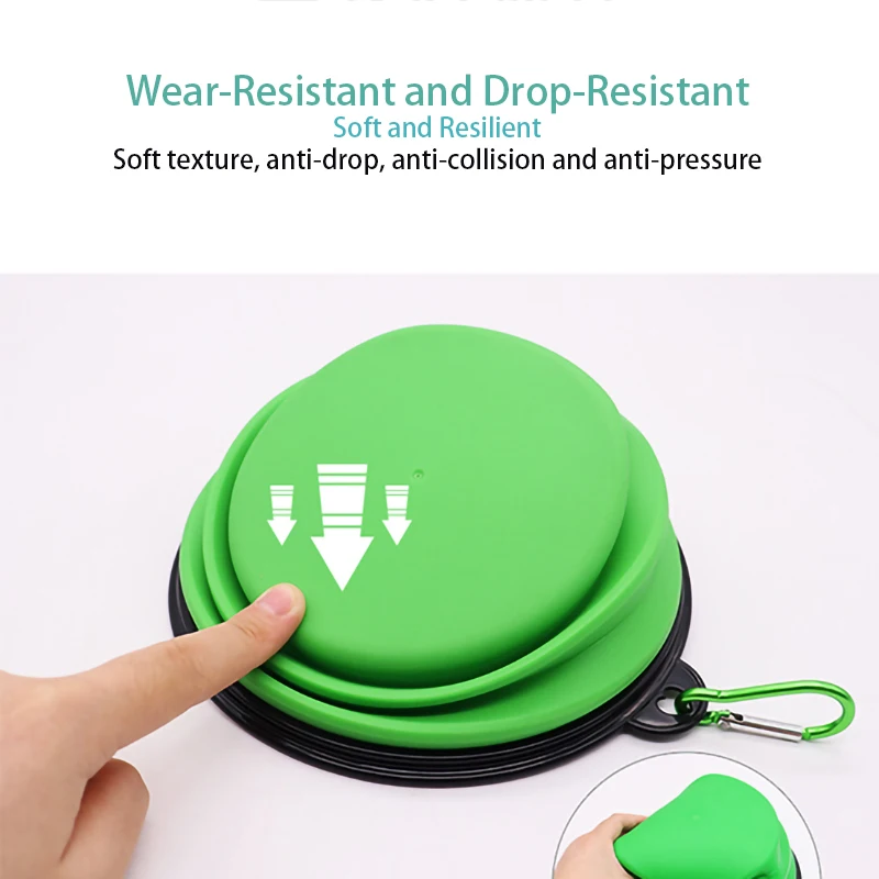 Outdoor Portable Pet Silicone Folding Retractable Bowl for Water and Food, TPE Material, Lightweight and Easy to Carry