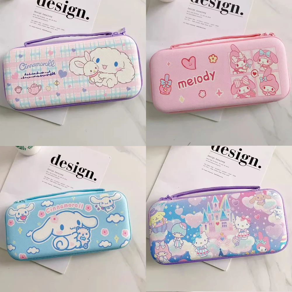 

Сумка на молнии из ЭВА для Nintendo Switch NS Oled, коробка для игровой консоли Kitty Cinnamoroll Melody Kuromi, чехол для переноски