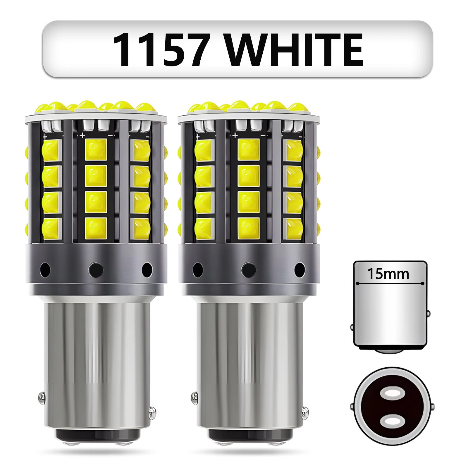 2 Stück 1157 BAY15D P21 1156 BA15S LED-Lampen Canbus 44SMD 7440 7443 Blinker Rückfahrlicht Bremslicht 12V Superhelle Glühbirne
