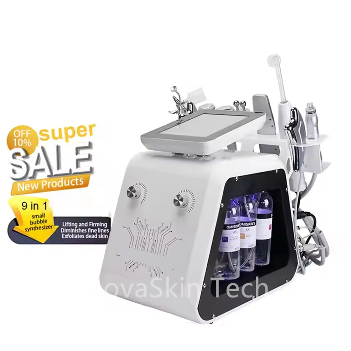 2025 New Multi-Function 9 in 1Facial Care Skin Deep Cleaning Hydra Whitening Exfoliating Firming Skin Oxygen Jet Beauty Machine