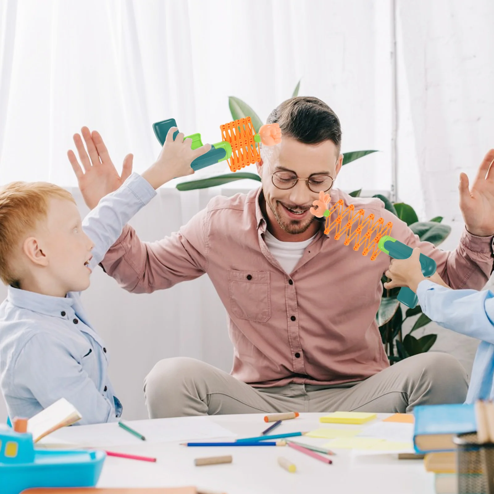 2 pezzi giocattolo pugno retrattile giocattoli per bambini trucco giocattolo stress ufficio infantile scherzo puntelli plastica creativa bambino