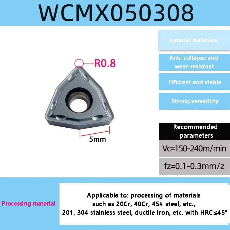 

Original Carbide Inserts WCMX WCMX050308 WCMX06T308 PM WCMX080412 U 050308 06T308 080412