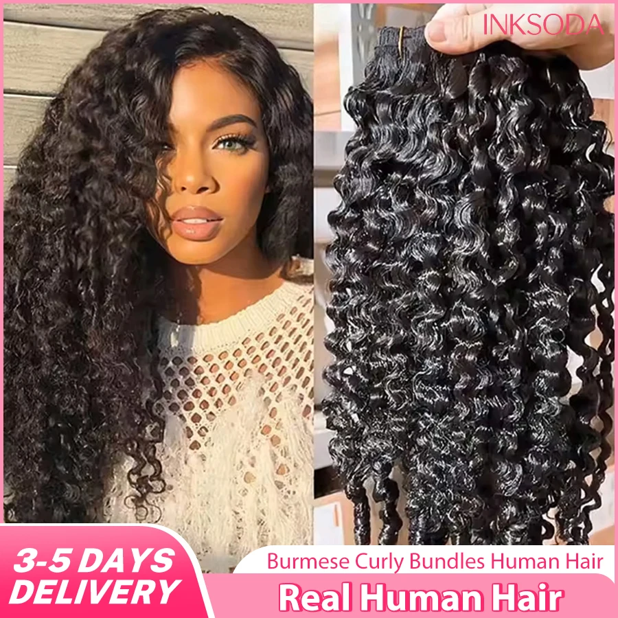 

12A Burmese Curly Human Hair Bundles Real Human Hair Quality Deep Wave Weave Bundles Double Drawn Vietnamese Hair Extension