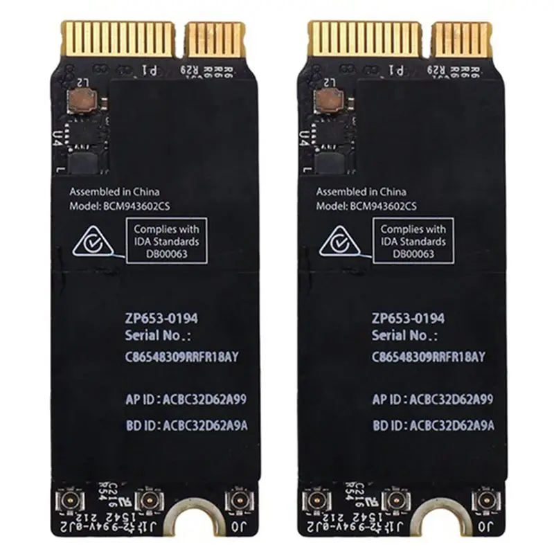 

Беспроводная Wi-Fi-карта Exquisite-2X, карта Wi-Fi Airport Card Bcm943602cs для Pro Retina 13 дюймов, 15 дюймов, A1398, A1502, Wi-Fi-карта 20