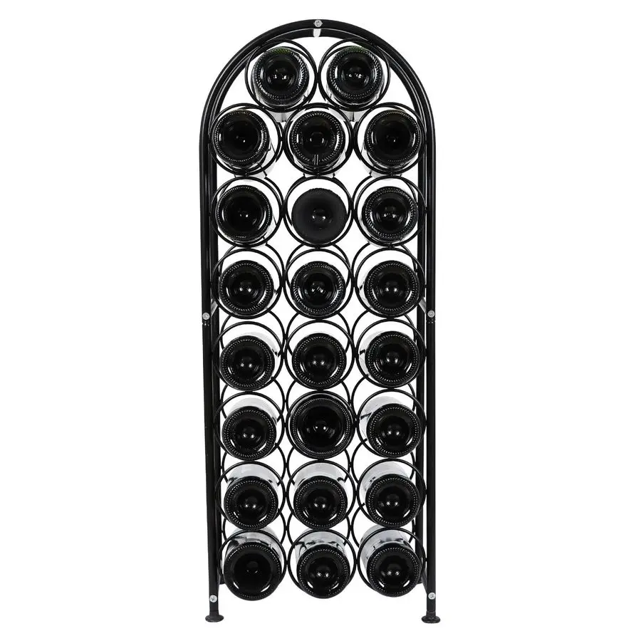 23 Rak Botol Anggur Berdiri Lengkung dari Logam, Penyangga Botol Anggur, Hitam