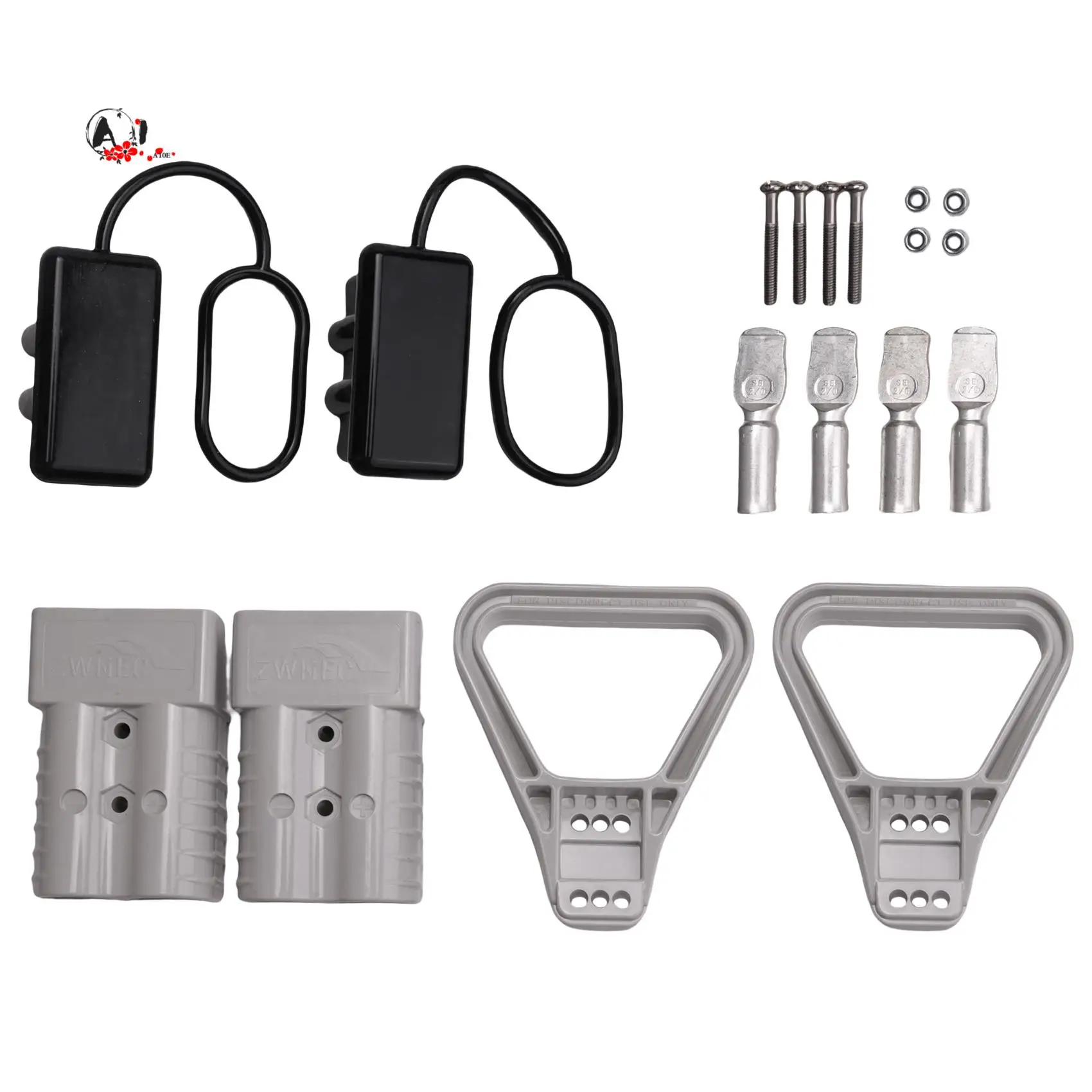 

A10E-2Pcs 350A 2AWG Battery Power Connector Cable Quick Connect Disconnect Kit For Anderson Connector For ATV Winch