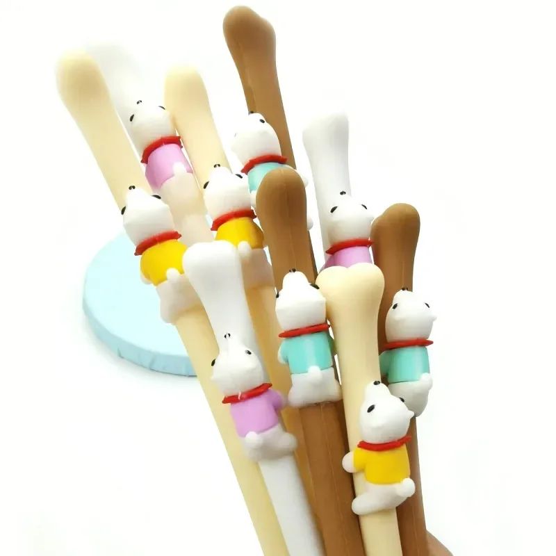 

36PCS Creative Cute Student Stationery Soft Silicone Dog Bone Gel Pen Black 0.5mm Water Signature Pen B