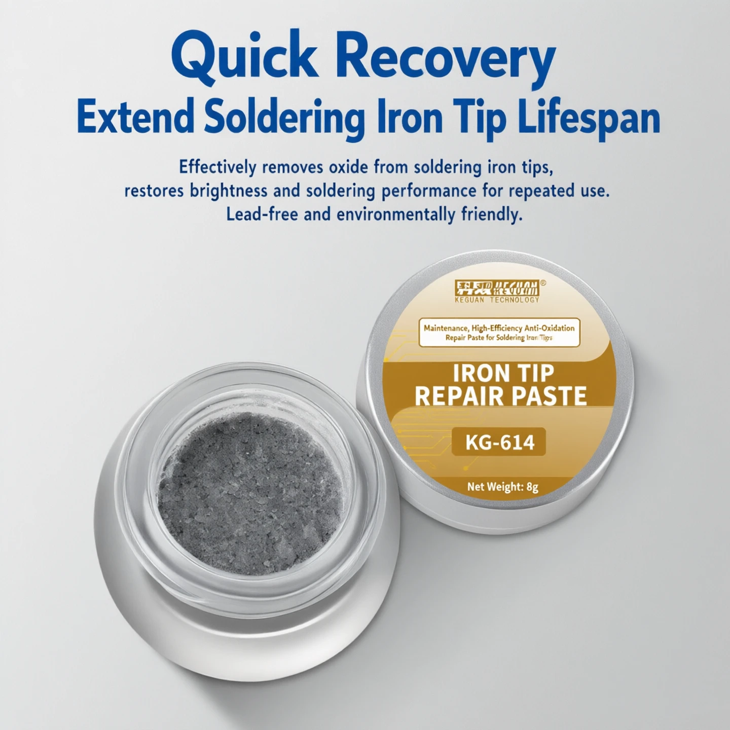 KEGUAN Soldering Iron Head Tinner Activator Tip Cleaner Remover Lead Free Non-stick Tin Solder Cream for Oxide Head Resurrection